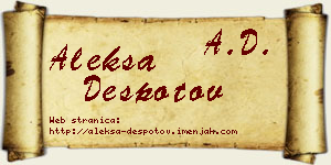 Aleksa Despotov vizit kartica